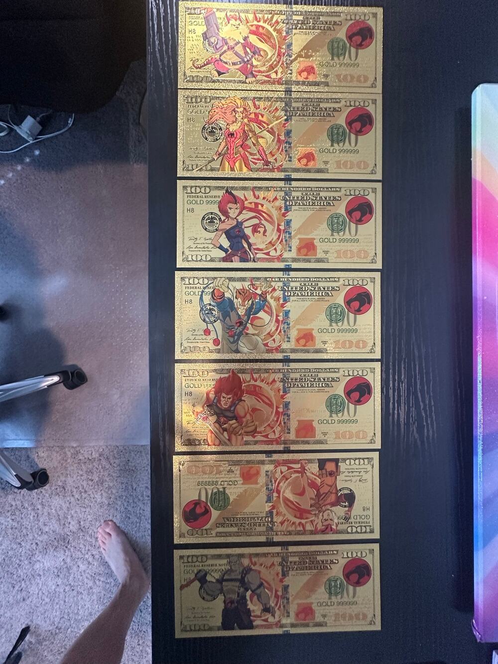 ThunderCats 7 Piece Gold Foil Novelty Note Set Lion O Cheetara Panthro Snarf